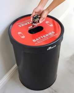 Battery Ecocylinder recycling bin