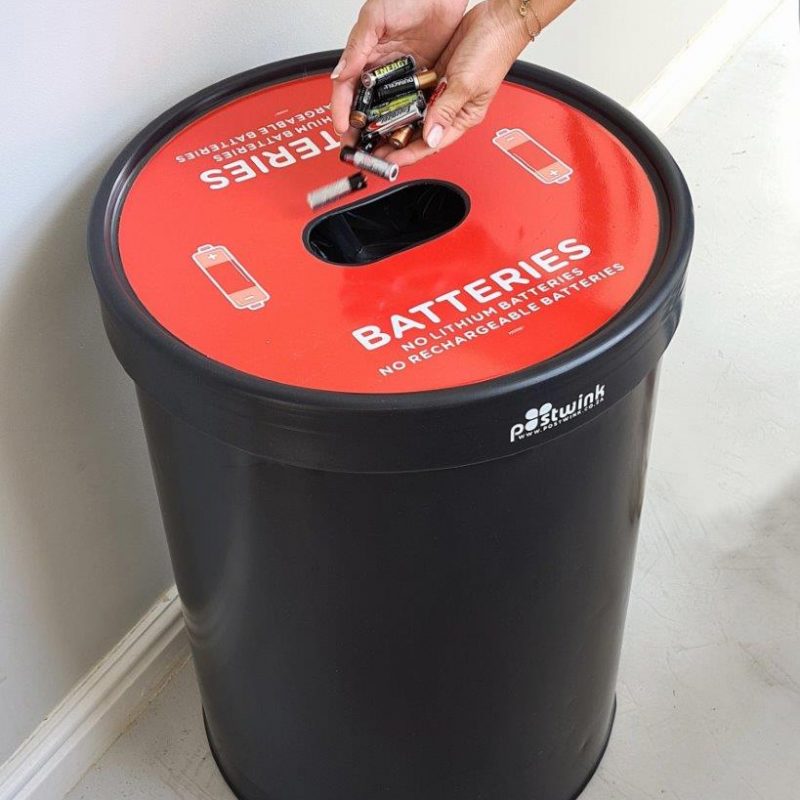 Battery Ecocylinder recycling bin